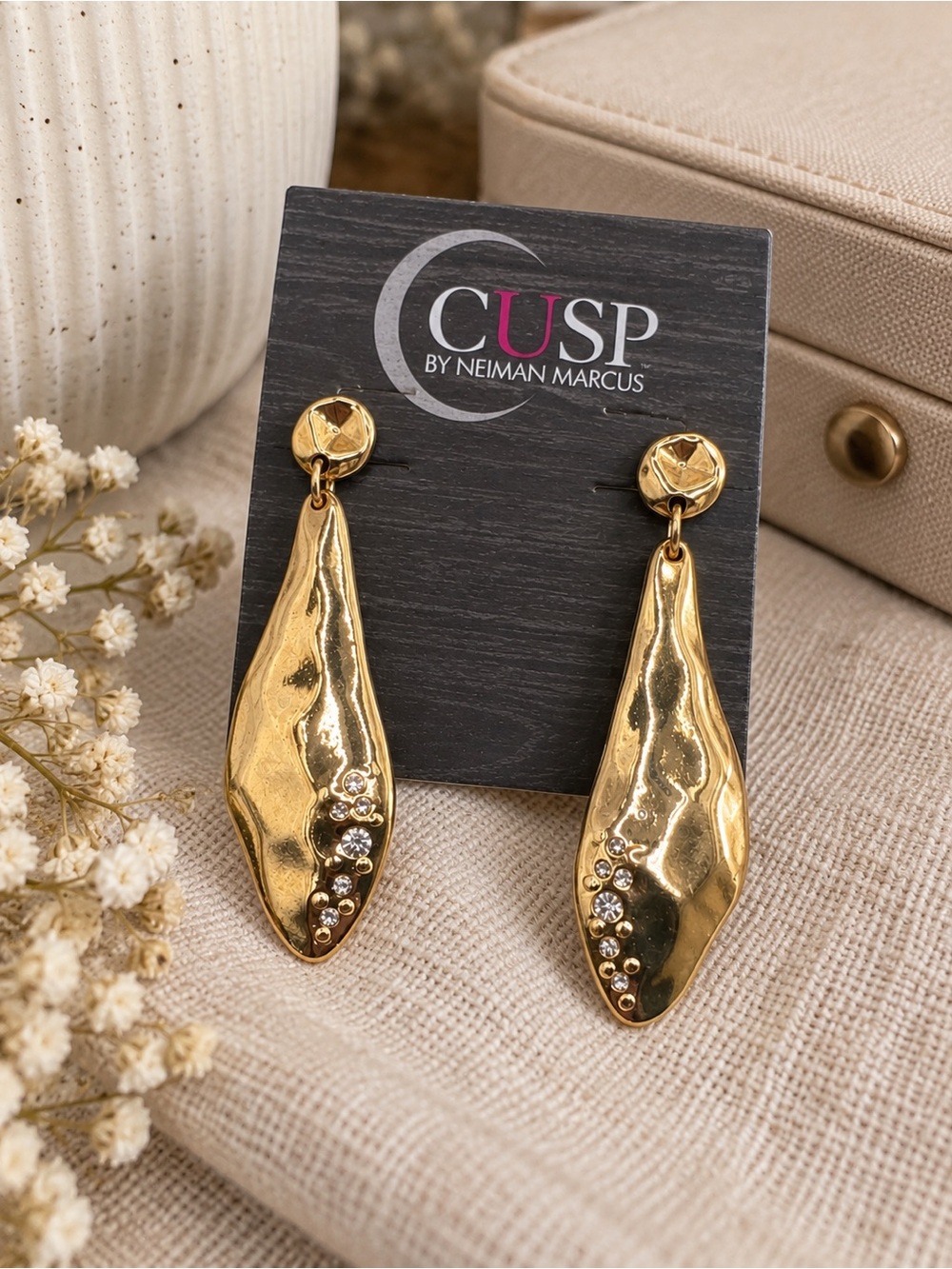 CUSP by Neiman Marcus Gold-Tone Crystal Drop Earrings (ER1616/4p)